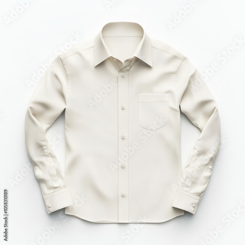 realistic high quality color Cream shirt mockup isolated 