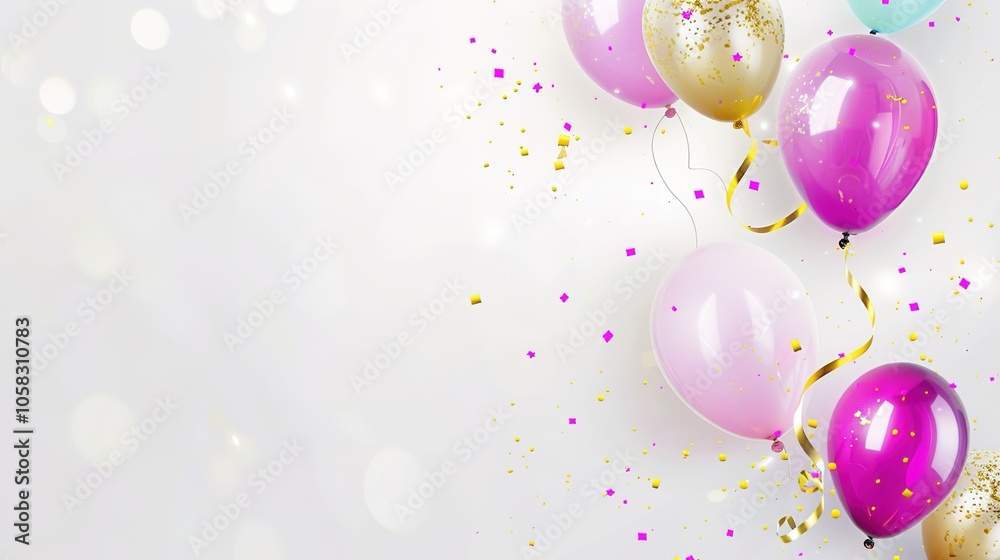 White background with colorful balloons floating creates a whimsical and enchanting scene. A delightful blend of purity and celebration, perfect for adding a touch of magic to any project. White background with colorful balloons floating creates a whimsical and enchanting scene. A delightful blend of purity and celebration, perfect for adding a touch of magic to any project.