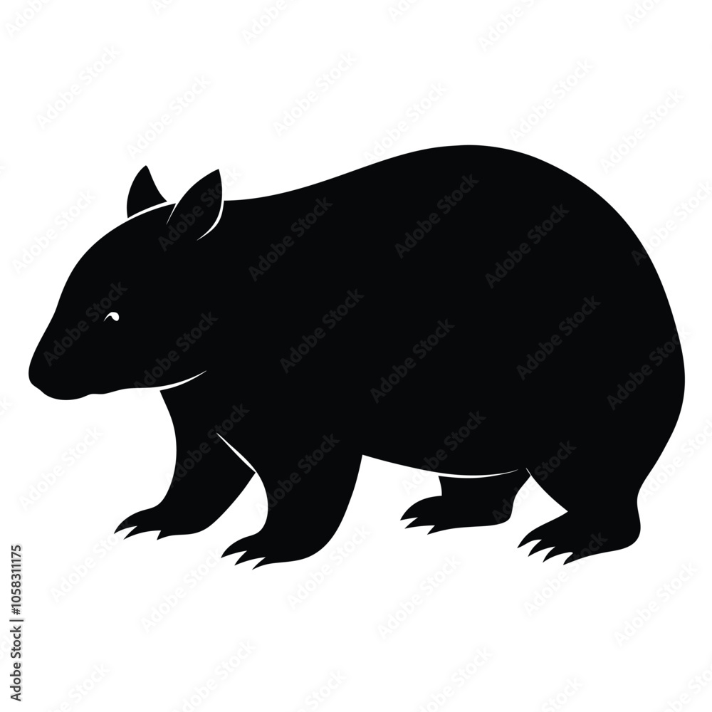 Fototapeta premium wombat-a-silhouette-vector-with-white-background