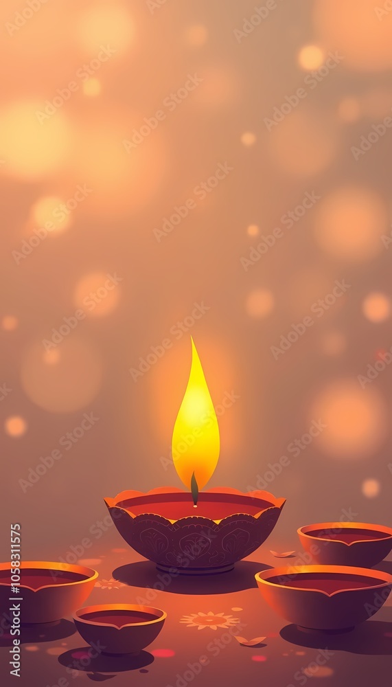 Burning Diwali Candle