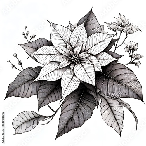 black and white flower