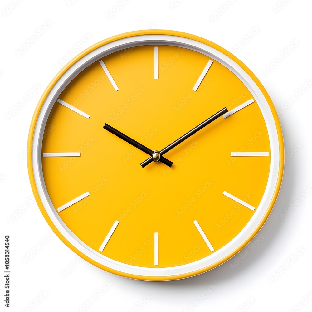 Elegant Yellow Wall Clock   Minimalist Design  Precise Timekeeping for Modern Homes and Offices