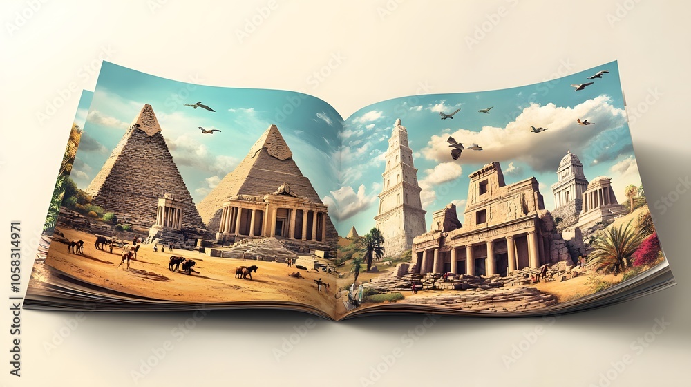Fototapeta premium Brochure and business advertising landmarks of world travel monument.
