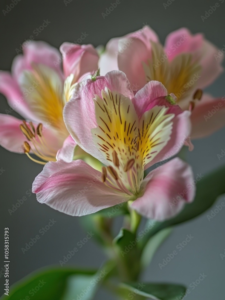 A close-up of delicate pink and yellow flowers showcasing their beauty and intricate details. A close-up of delicate pink and yellow flowers showcasing their beauty and intricate details.