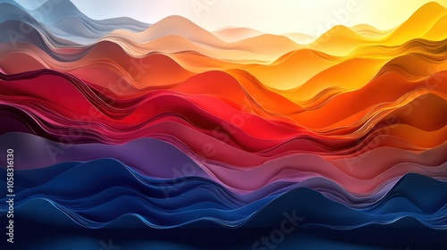 Abstract waves of color create a vibrant landscape effect.