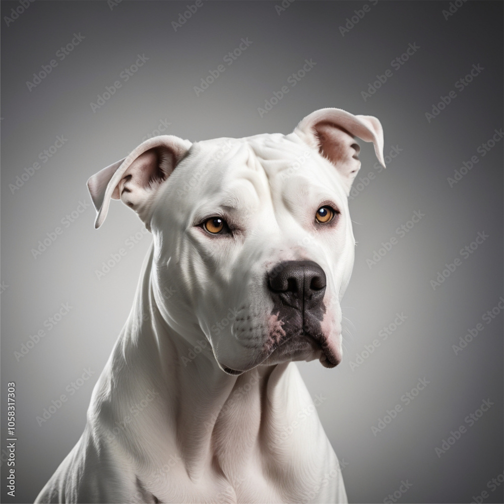 Portrait of a purebred white dog, strong white dog Portrait of a purebred white dog, strong white dog