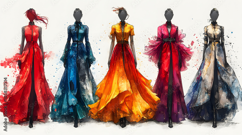 Fashion Illustration Featuring Futuristic Outfits Generated by AI with Bold, Modern Styles
Fashion Illustration Featuring Futuristic Outfits Generated by AI with Bold, Modern Styles