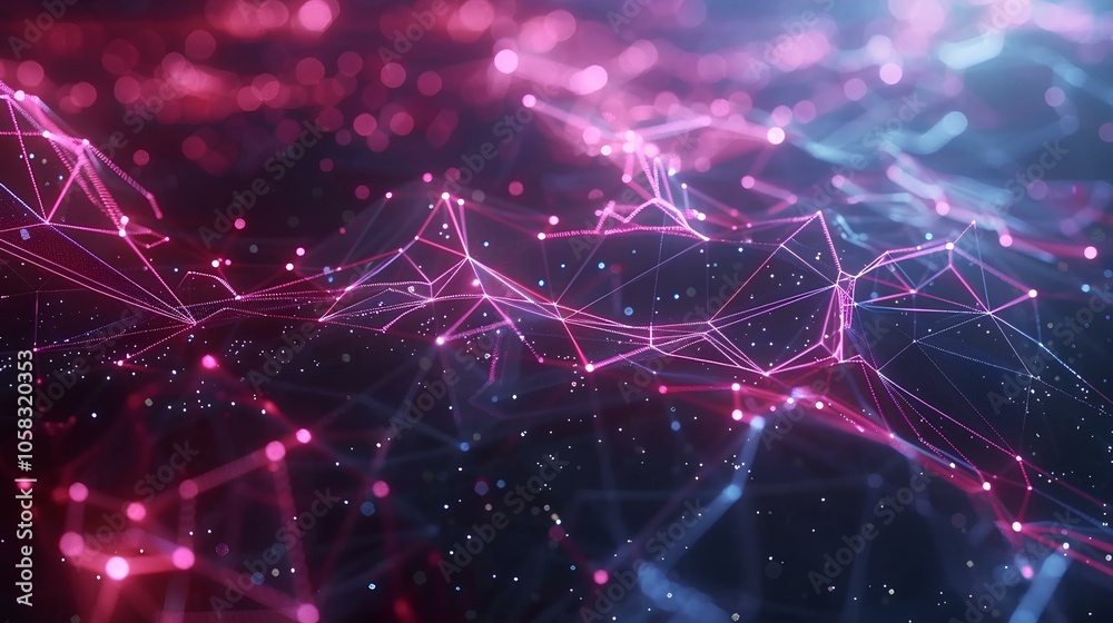 A vibrant, abstract representation of interconnected nodes, illuminated in pink and blue hues, suggesting a digital network or data flow. A vibrant, abstract representation of interconnected nodes, illuminated in pink and blue hues, suggesting a digital network or data flow.