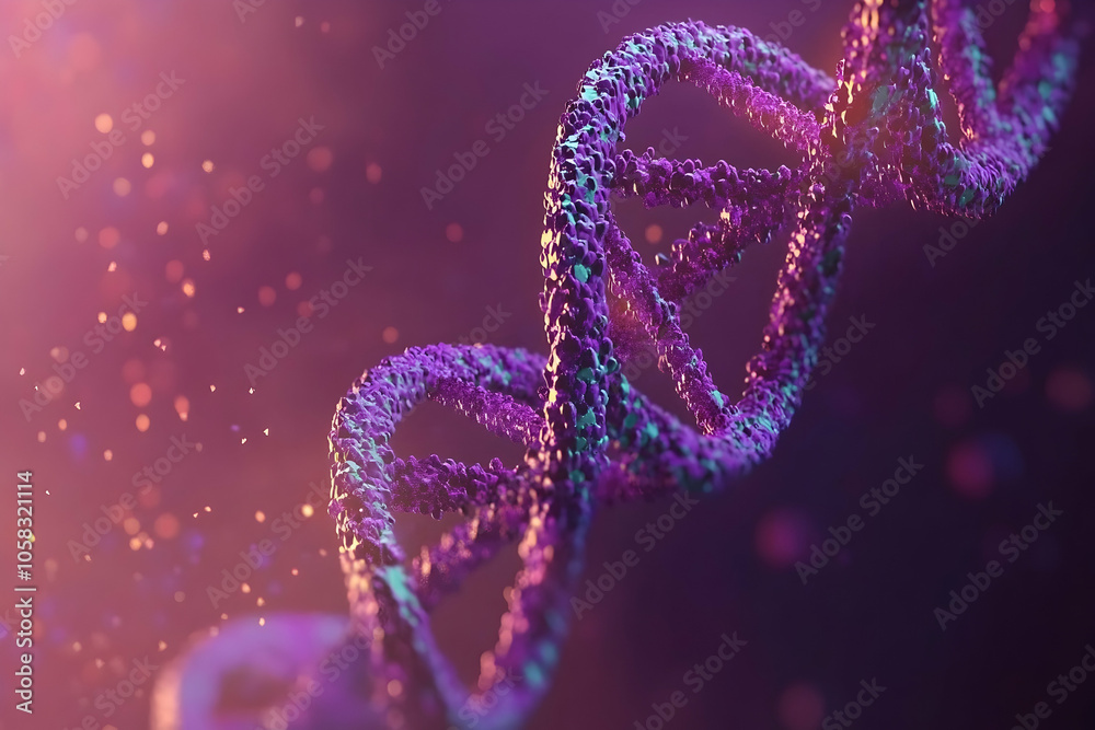 DNA helix, vibrant particles molecular structure, abstract genetic art biotechnology concept DNA helix, vibrant particles molecular structure, abstract genetic art biotechnology concept
