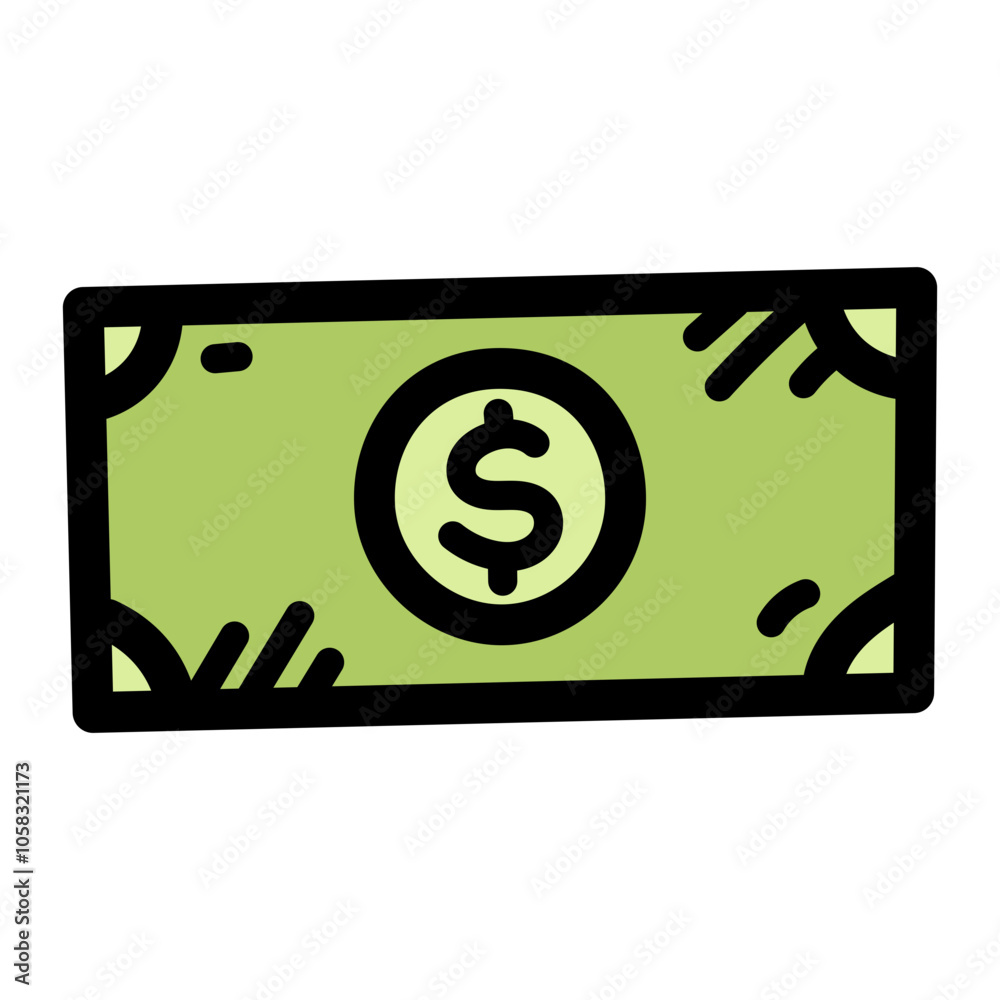 Dollar Bill Doodle Illustration Dollar Bill Doodle Illustration