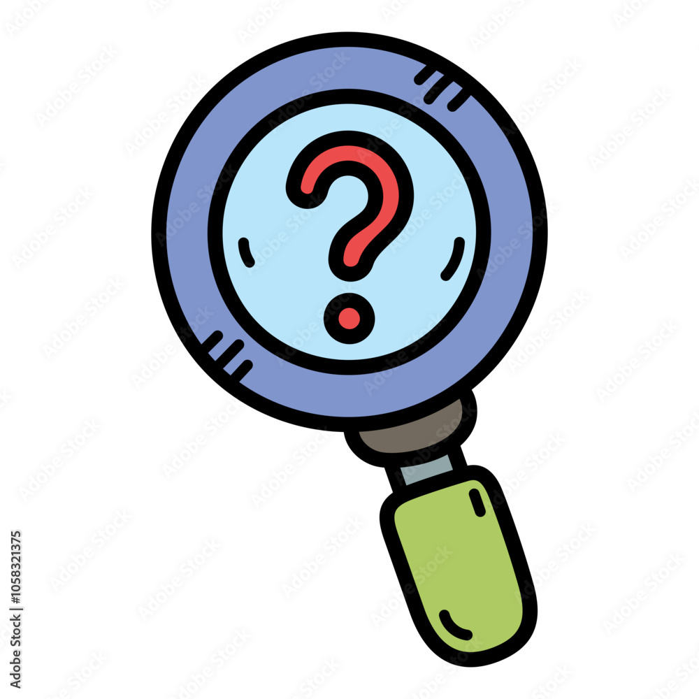 Magnifying Glass With Question Mark Doodle Illustration Magnifying Glass With Question Mark Doodle Illustration
