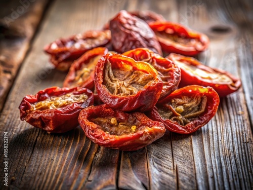 Minimalist Dried Tomatoes on Wooden Board - A Stylish Culinary Delight in Natural Light