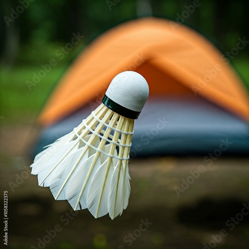 badminton shuttlecock and racket ready to serve, badminton, shuttlecock, sport, isolated, equipment, white, game, object, feather, play, ball, leisure, activity, racket, shuttle, sports, competition, 