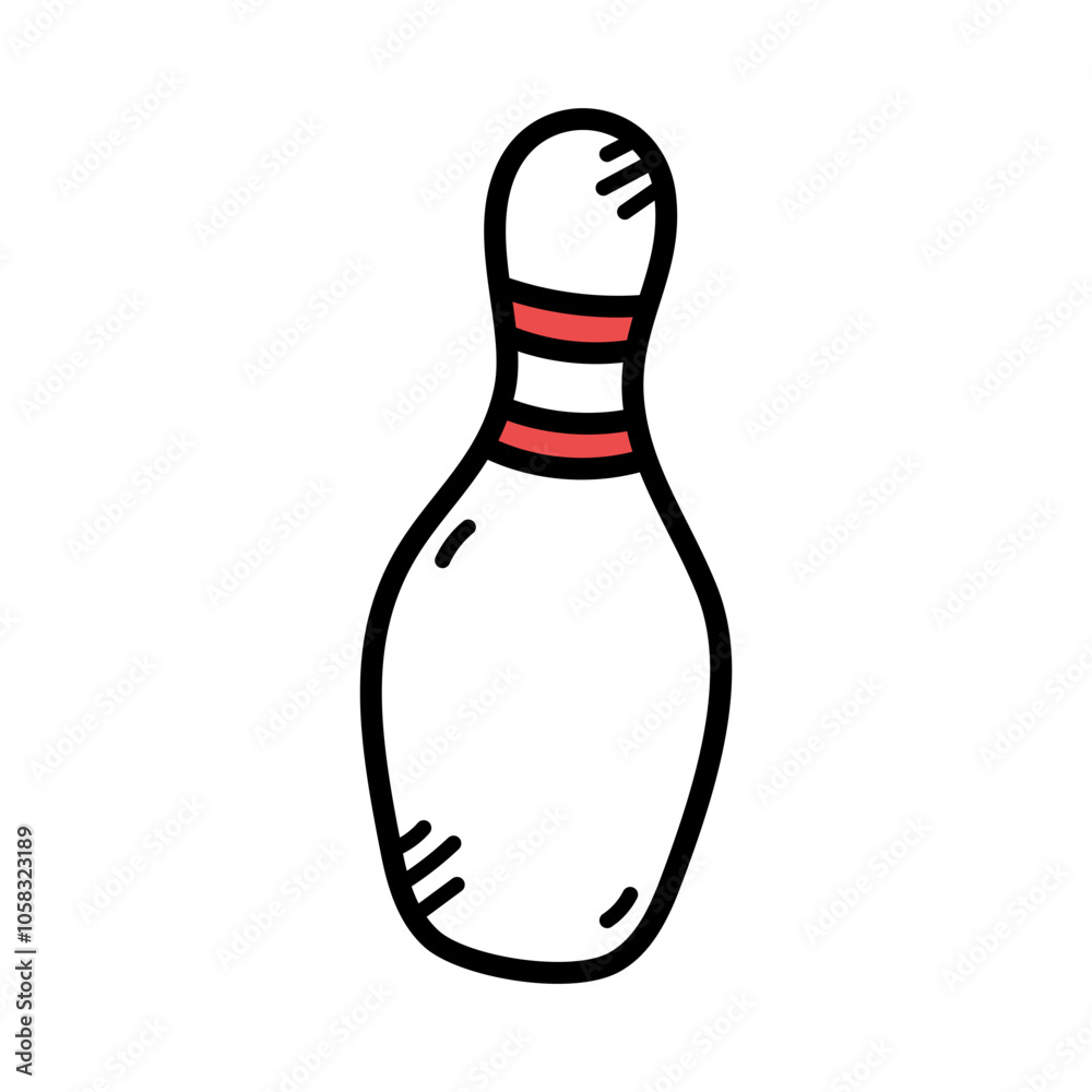 Bowling Pin Doodle Illustration Bowling Pin Doodle Illustration