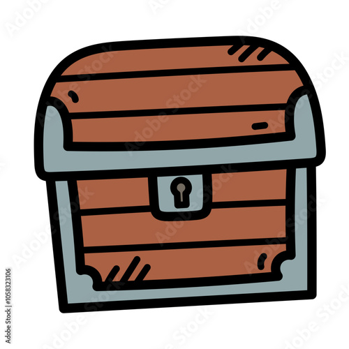Treasure Chest Doodle Illustration