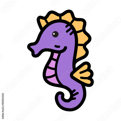 Seahorse Doodle Illustration