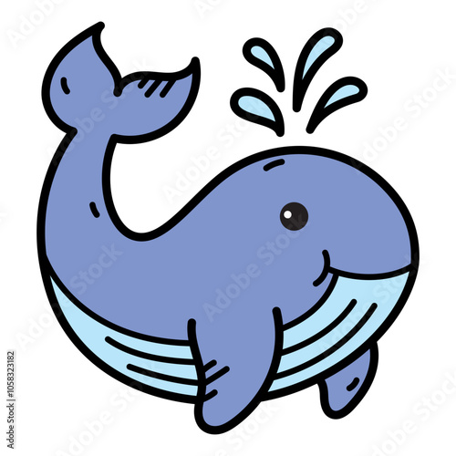 Whale Doodle Illustration