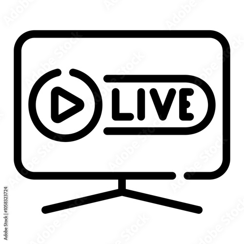 live broadcast Line Icon