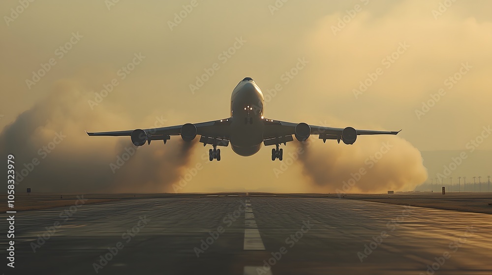 Fototapeta premium Commercial airplane. 