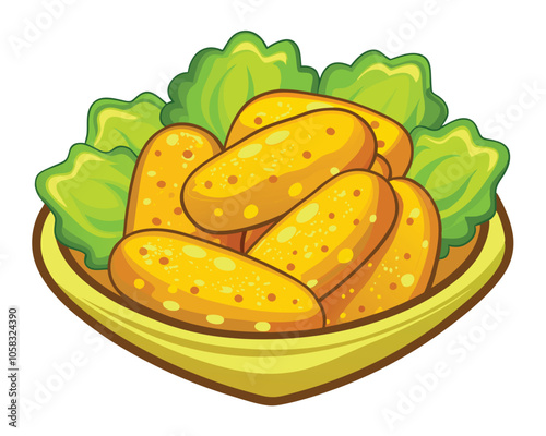 Fried Pickles food vector illustration.