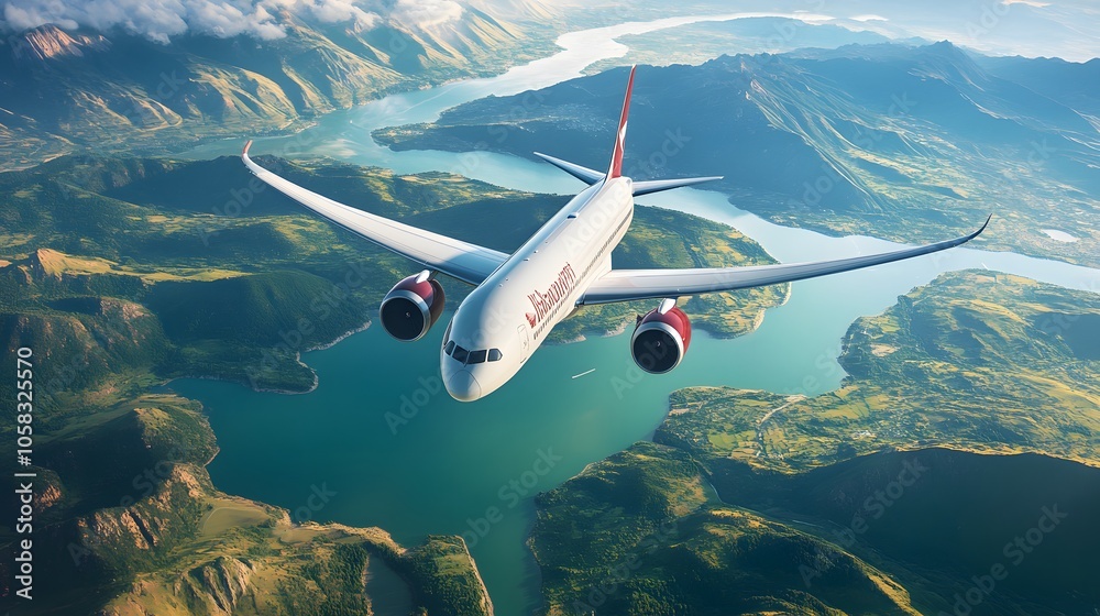 Fototapeta premium Commercial airplane. 