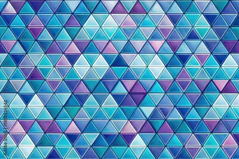 An eye-catching image of a geometric pattern featuring interlocking triangles and hexagons in shades of blue and purple, modern, purple An eye-catching image of a geometric pattern featuring interlocking triangles and hexagons in shades of blue and purple, modern, purple