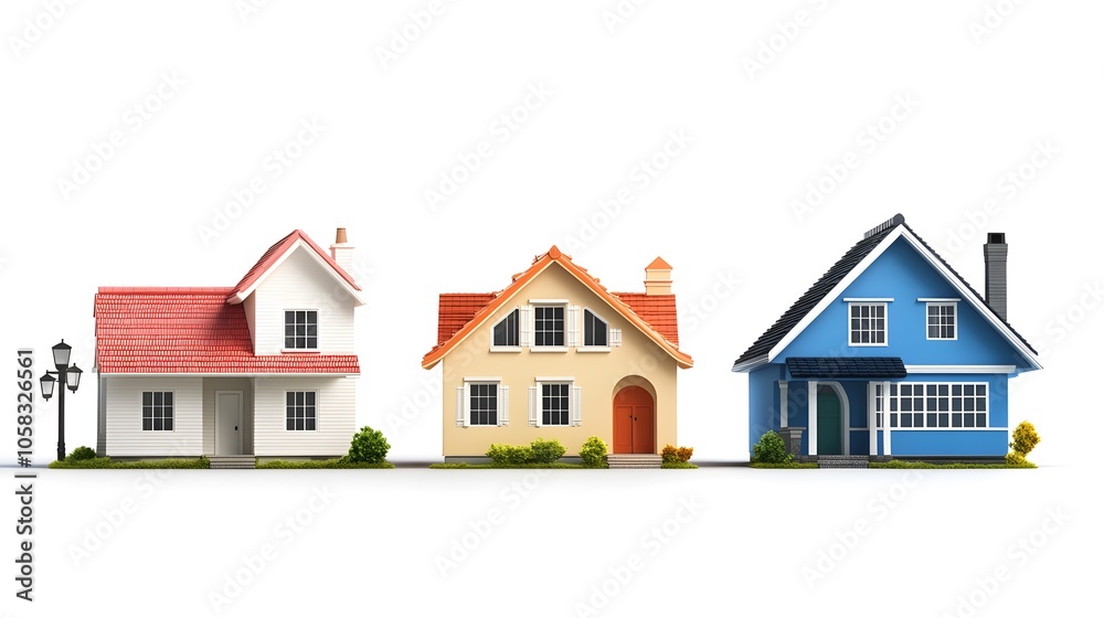 Diverse architectural styles of modern homes Diverse architectural styles of modern homes
