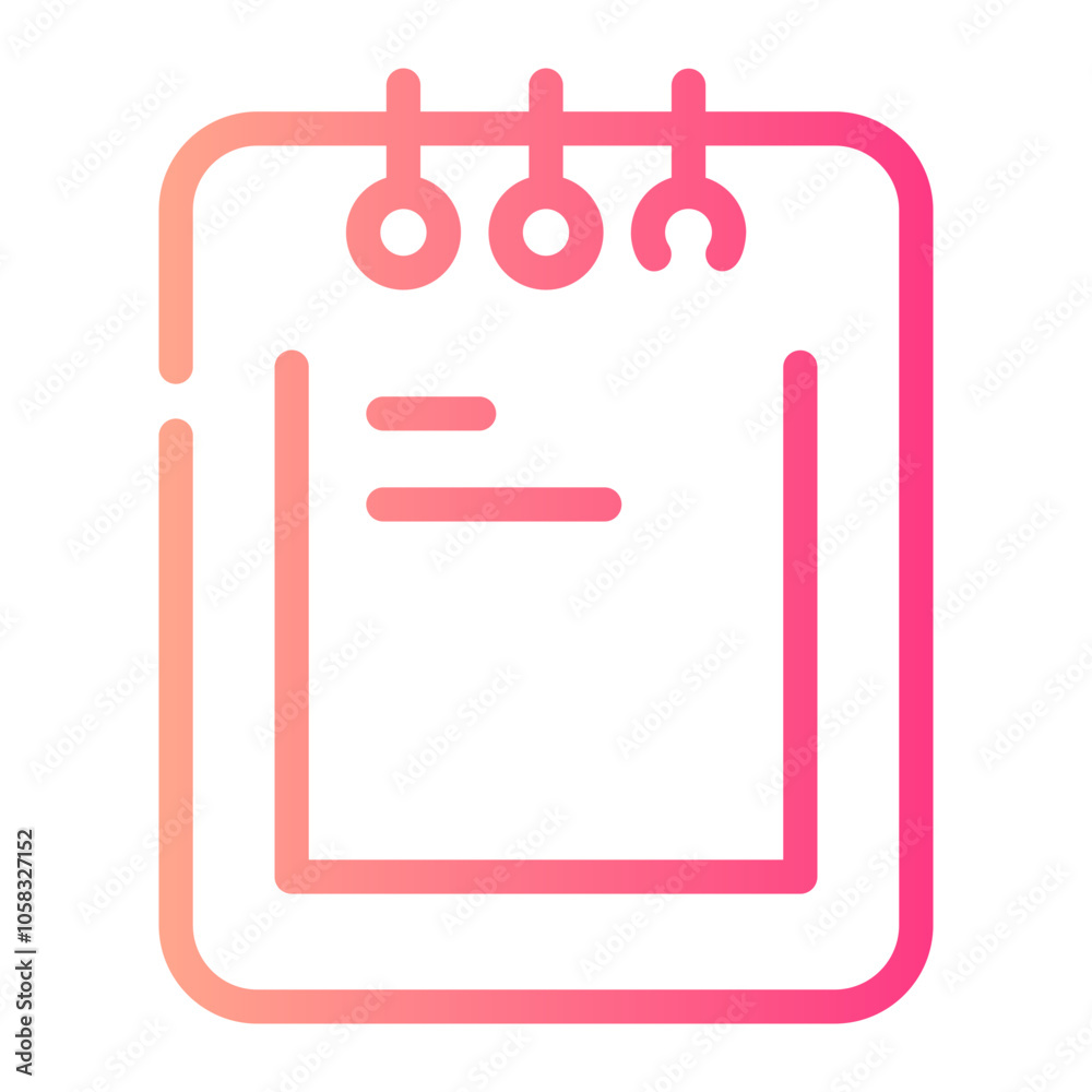 notepad Line Gradient Icon notepad Line Gradient Icon
