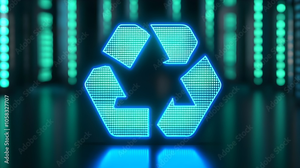 Neon Recycle Symbol Neon Recycle Symbol