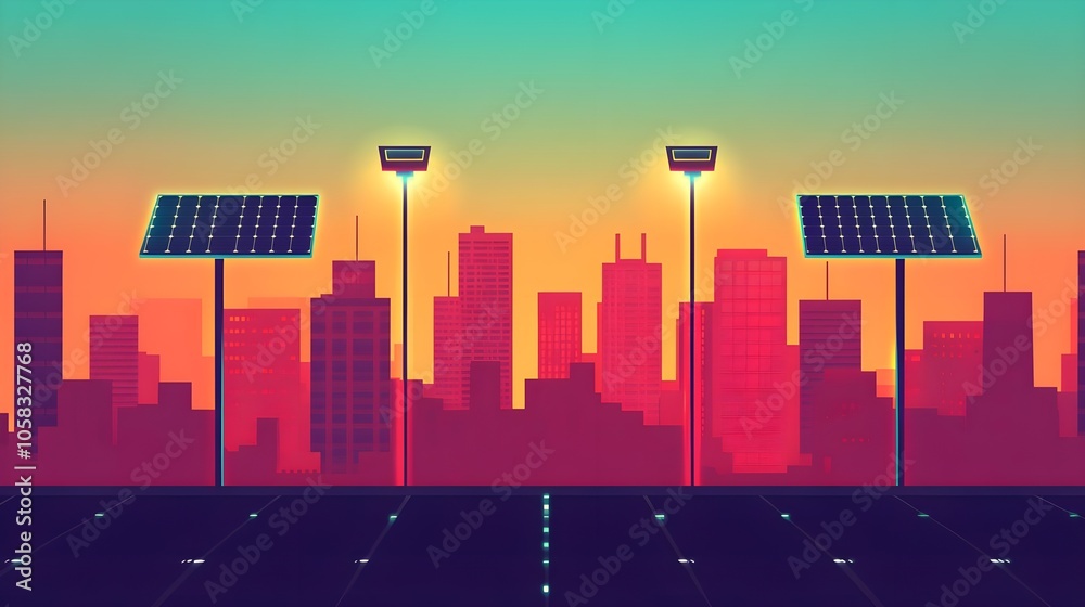 Solar Panel Cityscape Solar Panel Cityscape