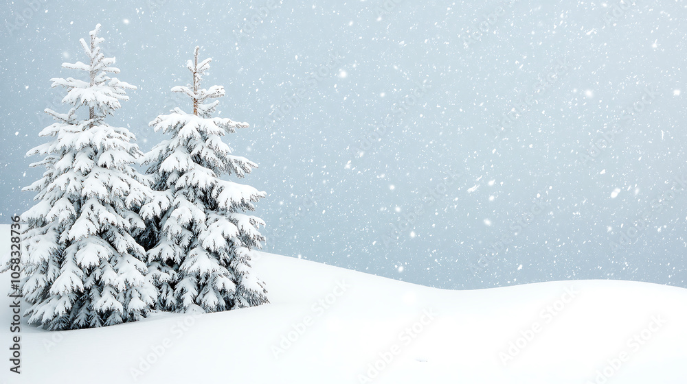 A quiet mountain landscape enveloped in heavy snowfall, thick snow covering trees and slopes. The scene is cold and tranquil, embodying the peaceful beauty of winter. A quiet mountain landscape enveloped in heavy snowfall, thick snow covering trees and slopes. The scene is cold and tranquil, embodying the peaceful beauty of winter.