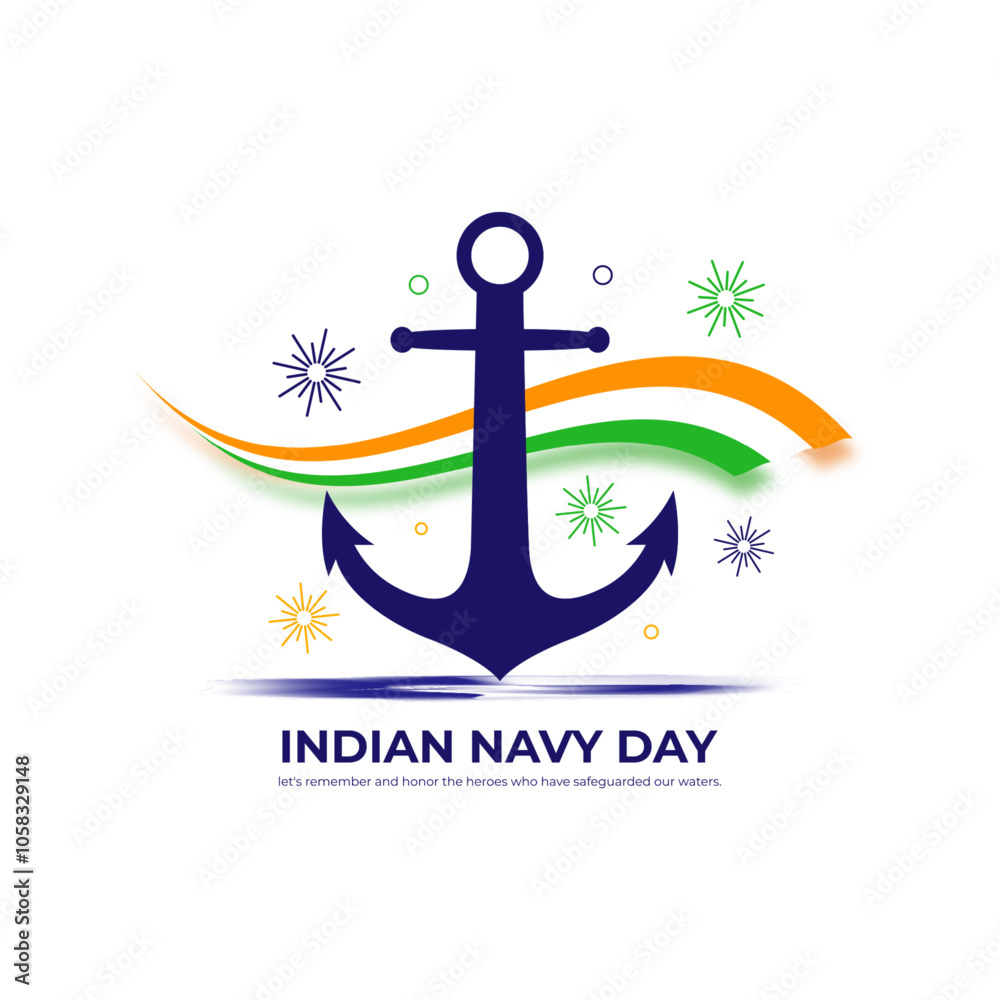 Naklejka premium Vector illustration of Indian Navy Day social media template