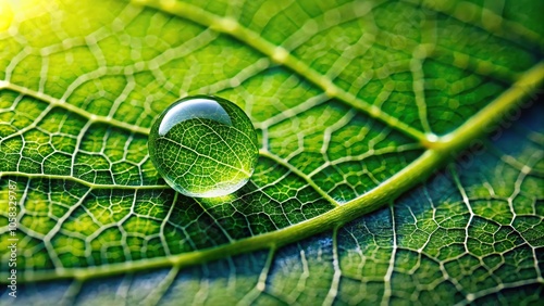 Close-up of a leaf with a water droplet