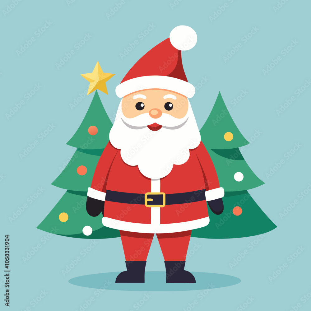 santa claus and christmas tree santa claus and christmas tree