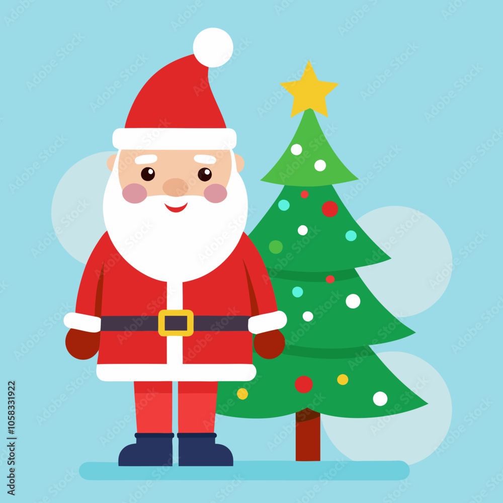 santa claus and christmas tree santa claus and christmas tree