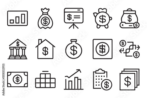 Leasing, interest, calculator, income, banking and more isolated flat vector illustration white background