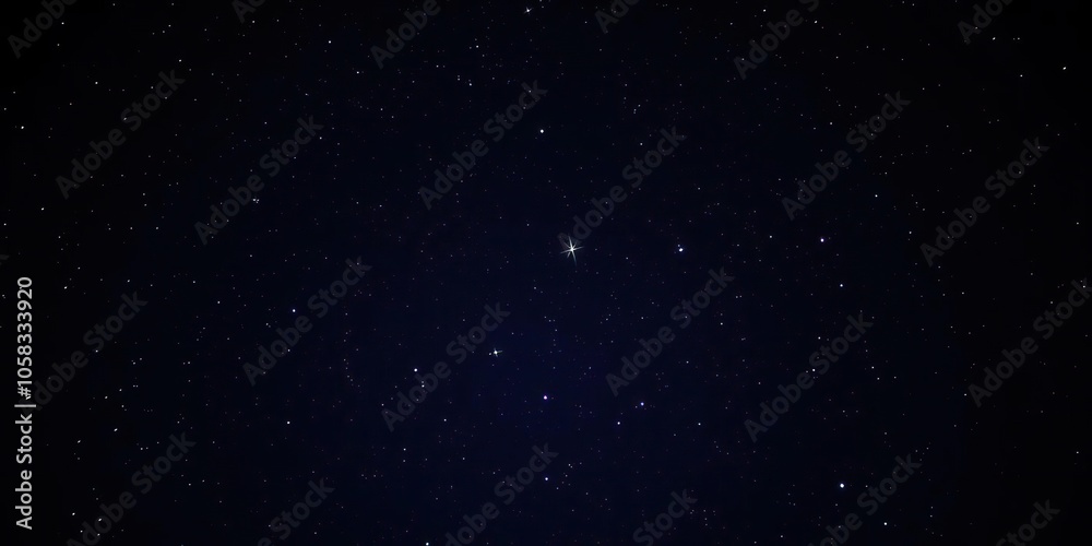 Naklejka premium Night sky with twinkling stars against a black backdrop, serene, astronomy