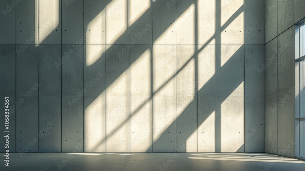 Obraz premium Sunlight Through Window in Concrete Room