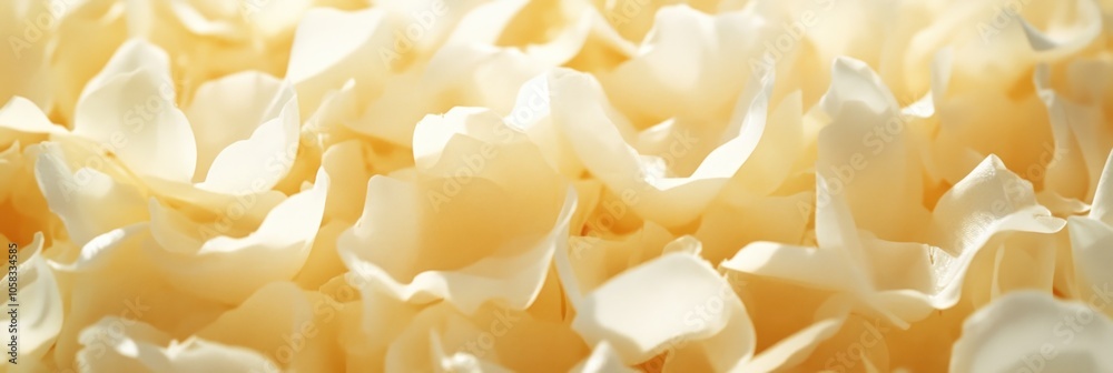 A close-up of delicate cream-colored rose petals, creating a soft and romantic ambiance.