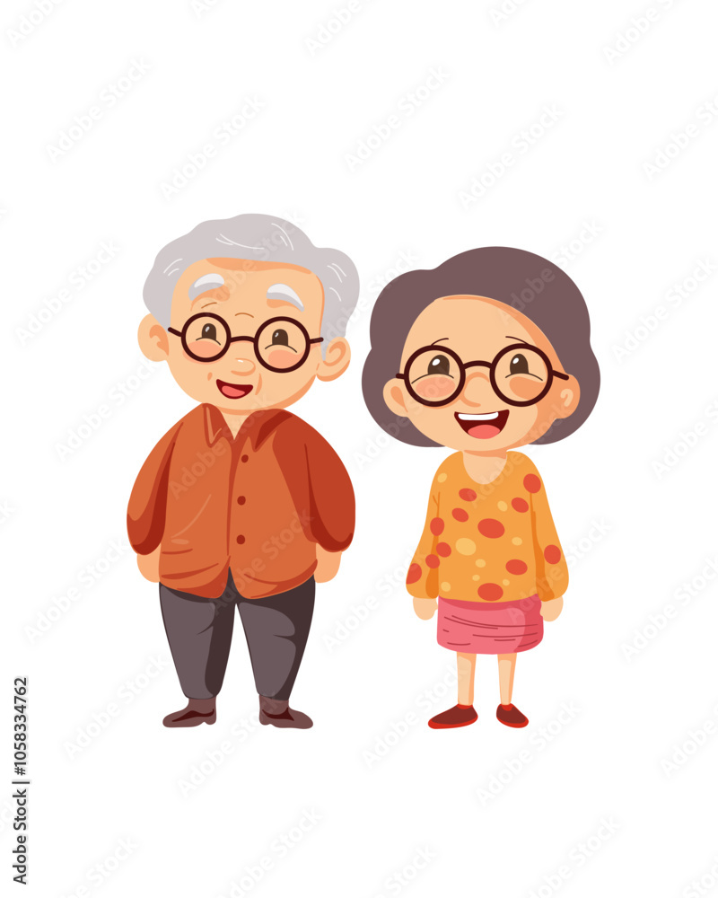 Happy elderly man and woman smiling together, joyful and warm atmosphere Happy elderly man and woman smiling together, joyful and warm atmosphere