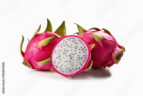 pitaya, pitahaya or dragon fruit,  Pink Dragon Fruits in isolated white background



 photo