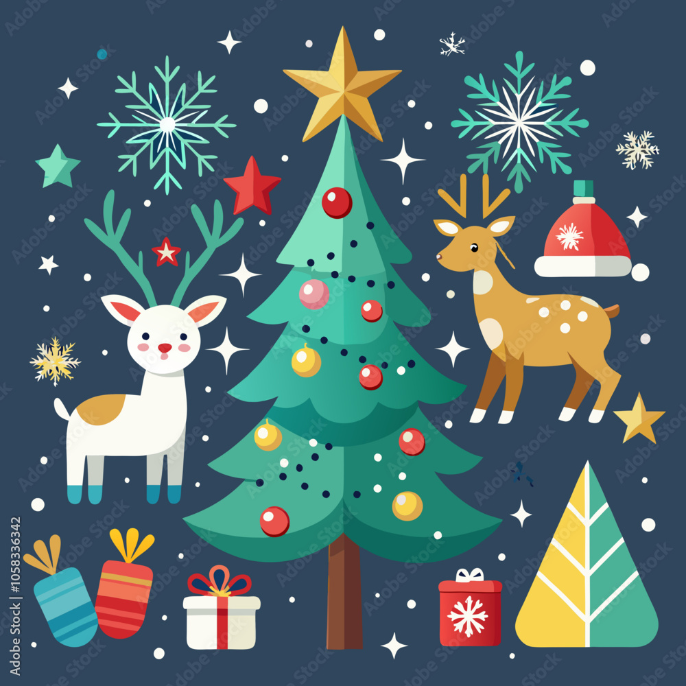 Christmas greeting banner Background elements Christmas greeting banner Background elements