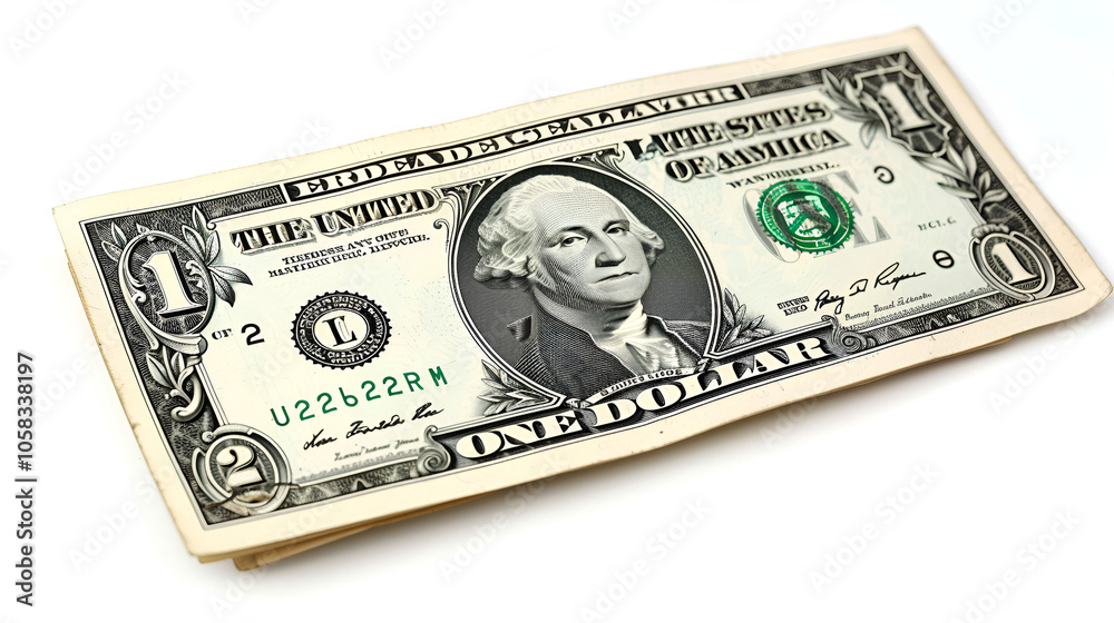 Close up of one US dollar isolate on white background. USA dollar bill. Texture of one US dollar banknote. Close up of one US dollar isolate on white background. USA dollar bill. Texture of one US dollar banknote.
