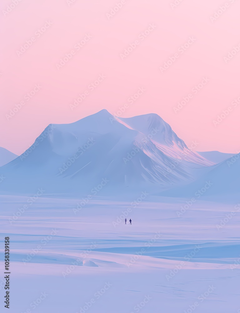 Fototapeta premium Antarctic landscape at dusk,