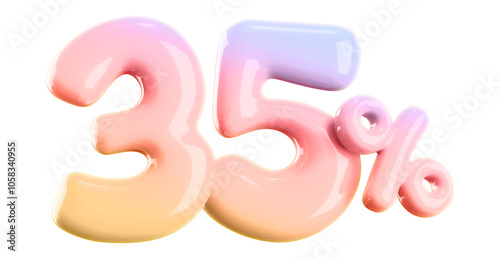 Discount 35 Percent Off Sale Gradient Number 3D