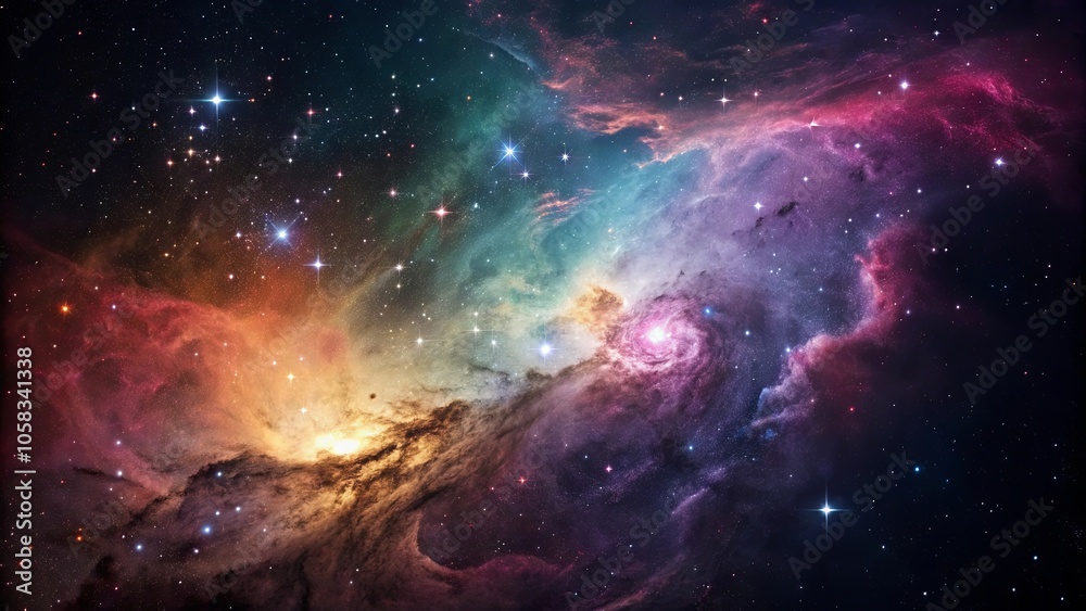 Celestial Canvas of Cosmic Dust and Starlight, a Tapestry of Nebulae in the Infinite Expanse