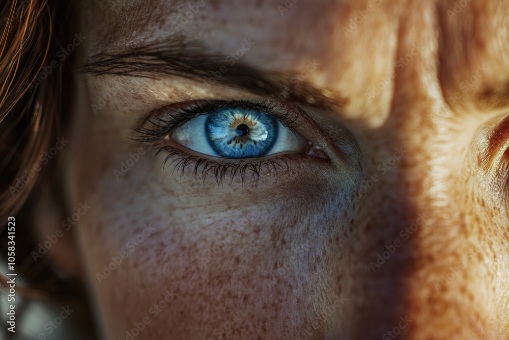 Person's eye with freckles Person's eye with freckles