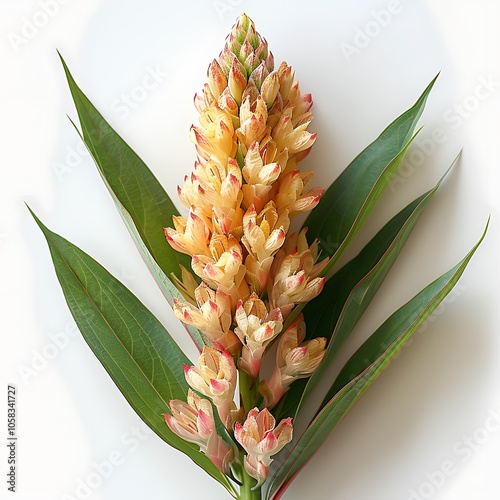 Indian cane Flower isolated on white background. photo