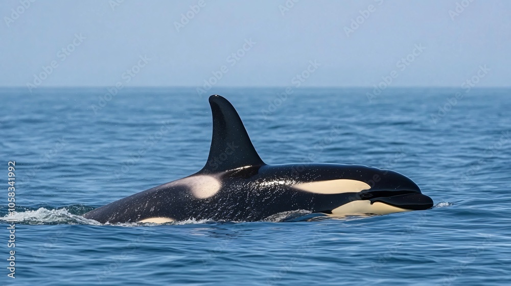 Killer Whale (Orca) Swimming in the Ocean Killer Whale (Orca) Swimming in the Ocean