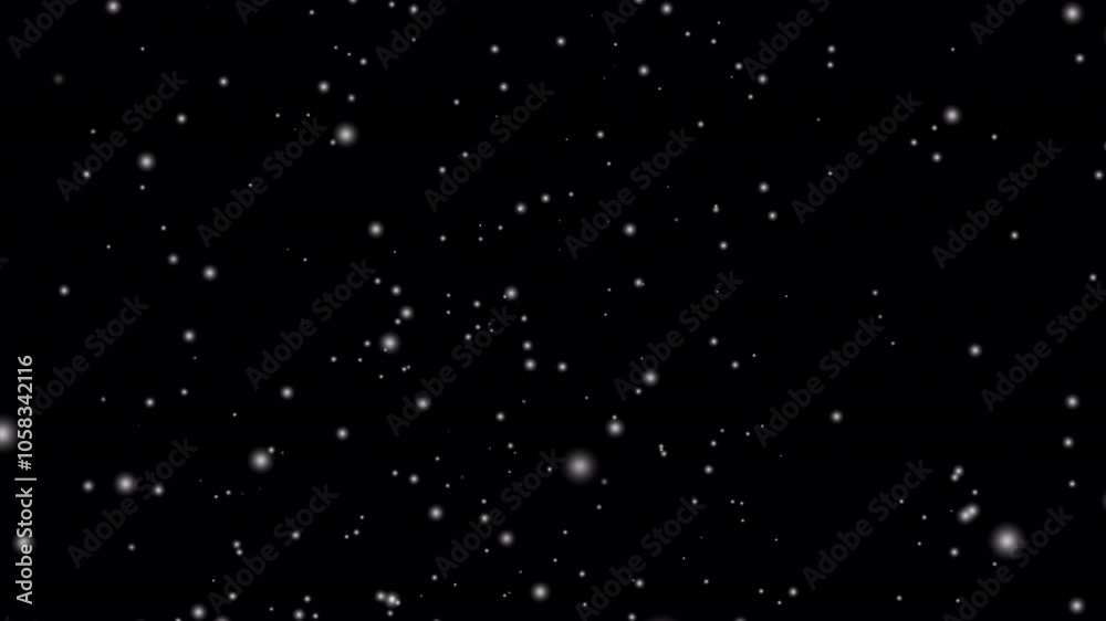 Looping snowfall particles overlay with transparent background for winter themes